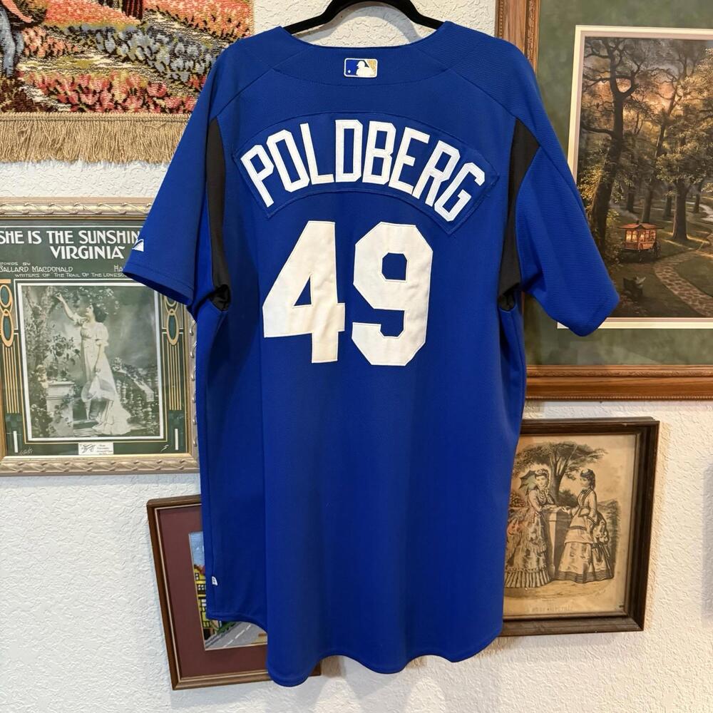 Vintage 00s RARE Brian Poldberg Kansas City Royals Baseball Jersey Size Large